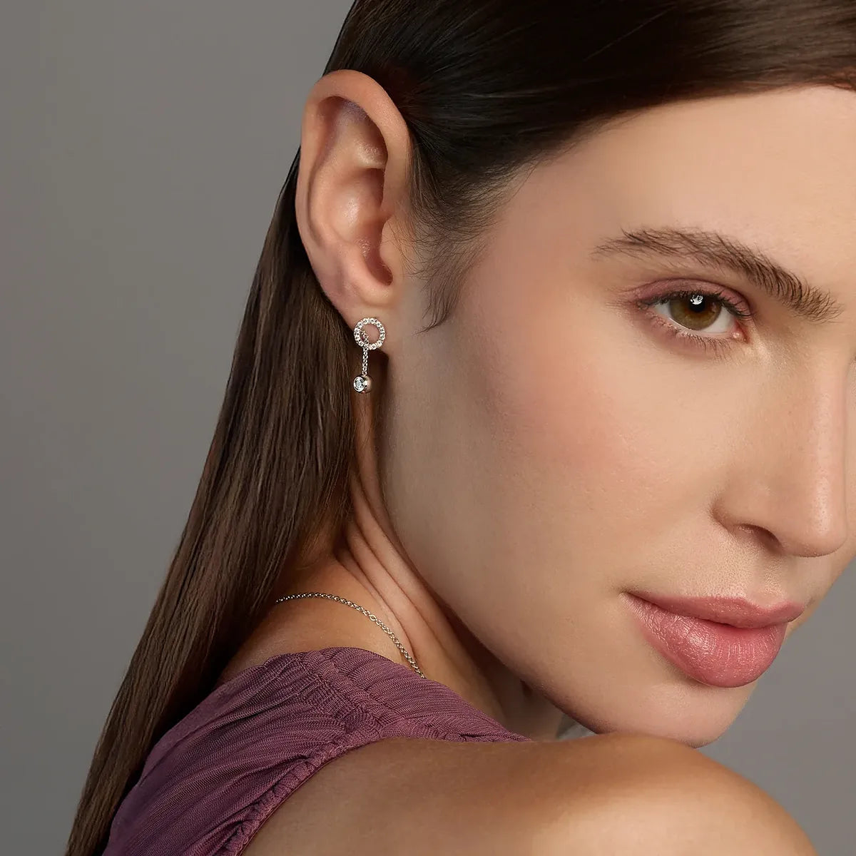 Orecchino Solitaire Bubble destro