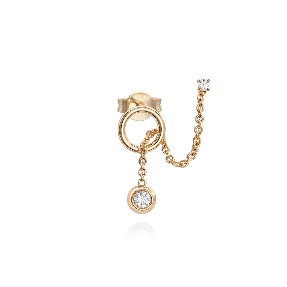 Orecchino Solitaire Bubble sinistro doppio