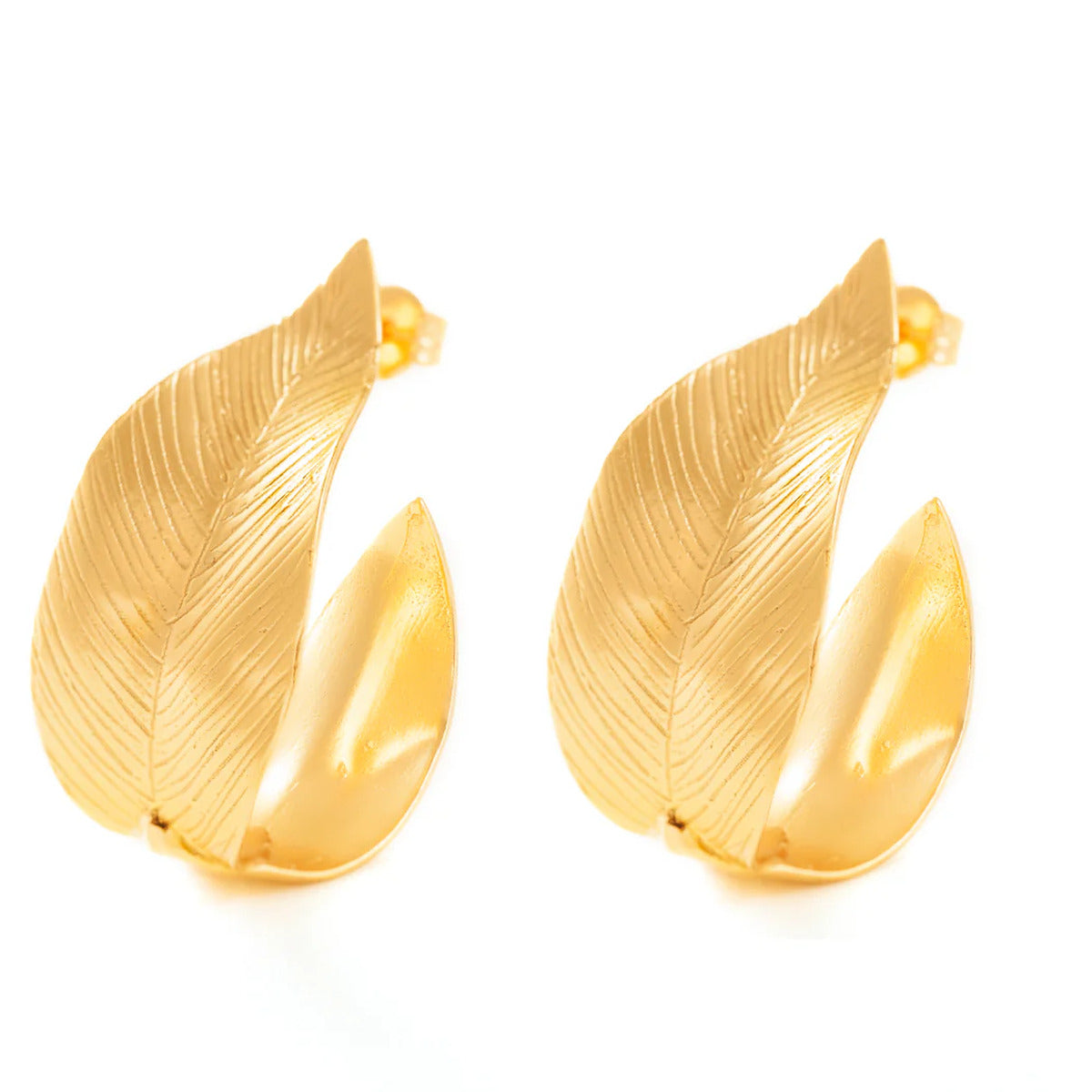 Orecchini Leaves Hoop