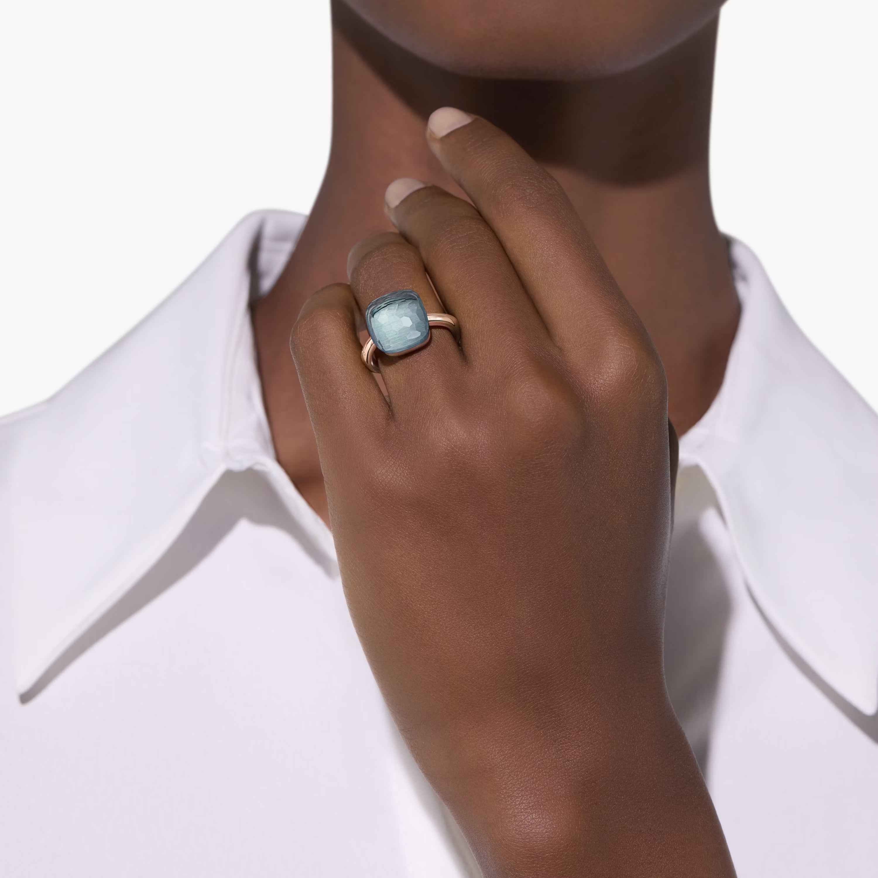 Nude Ring Toi et Moi London Blue Topaz