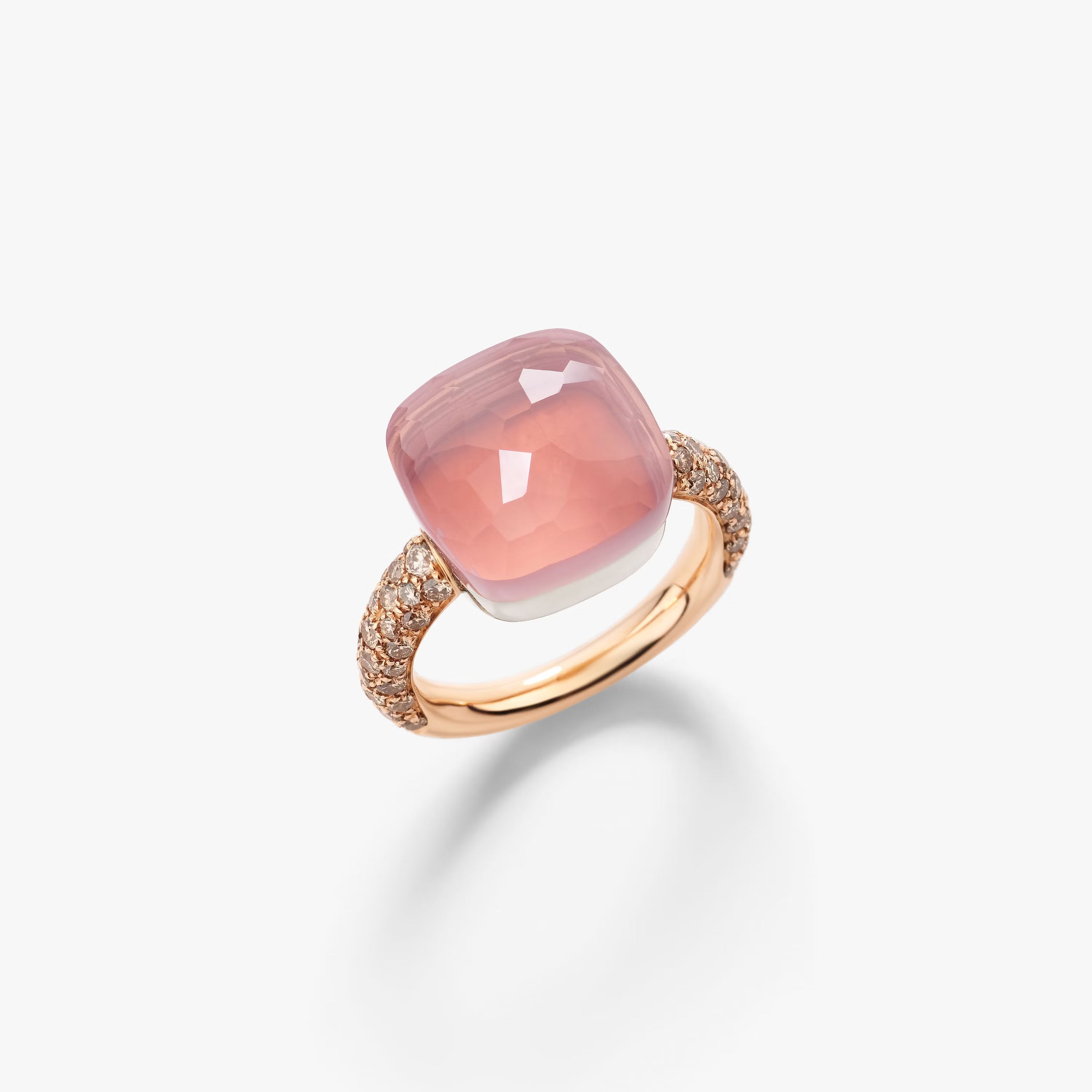 Anello Nudo Maxi Quarzo Rosa