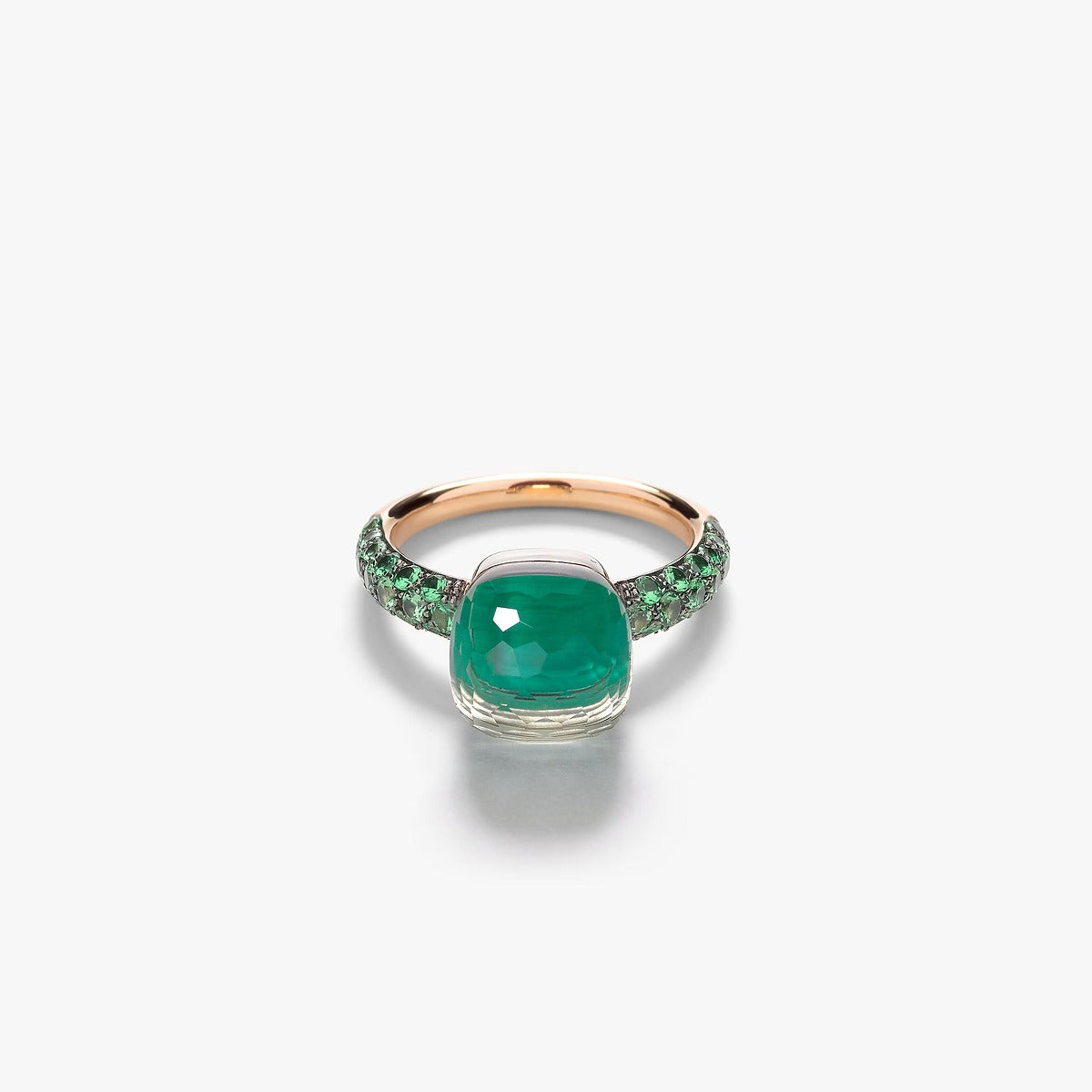Anello Nudo Classic Prasiolite, Malachite e Tsavoriti