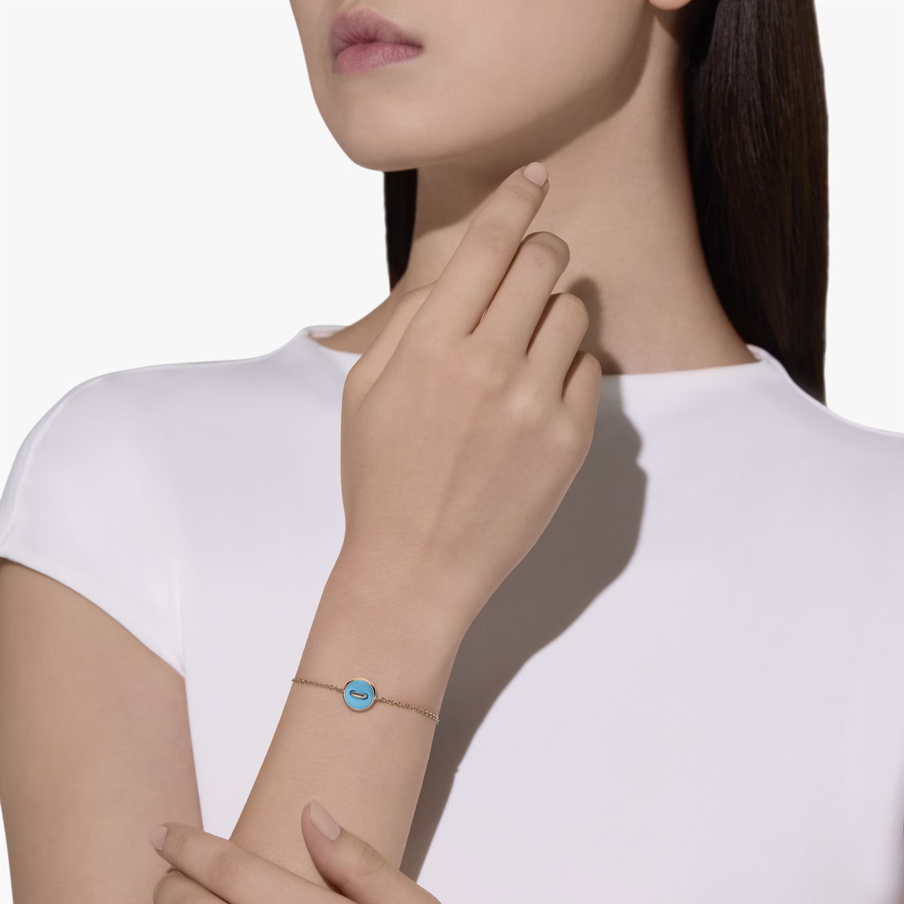 Pom Pom Dot Necklace in White and Grey Mother of Pearl