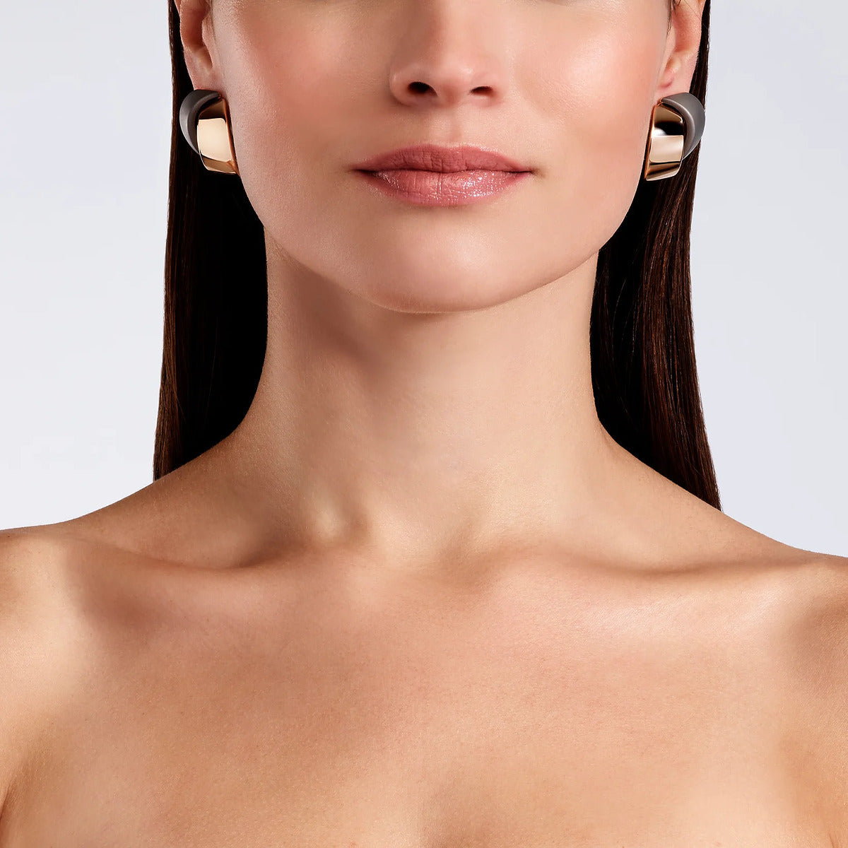 Orecchini Abbraccio Titanio e Oro Rosa