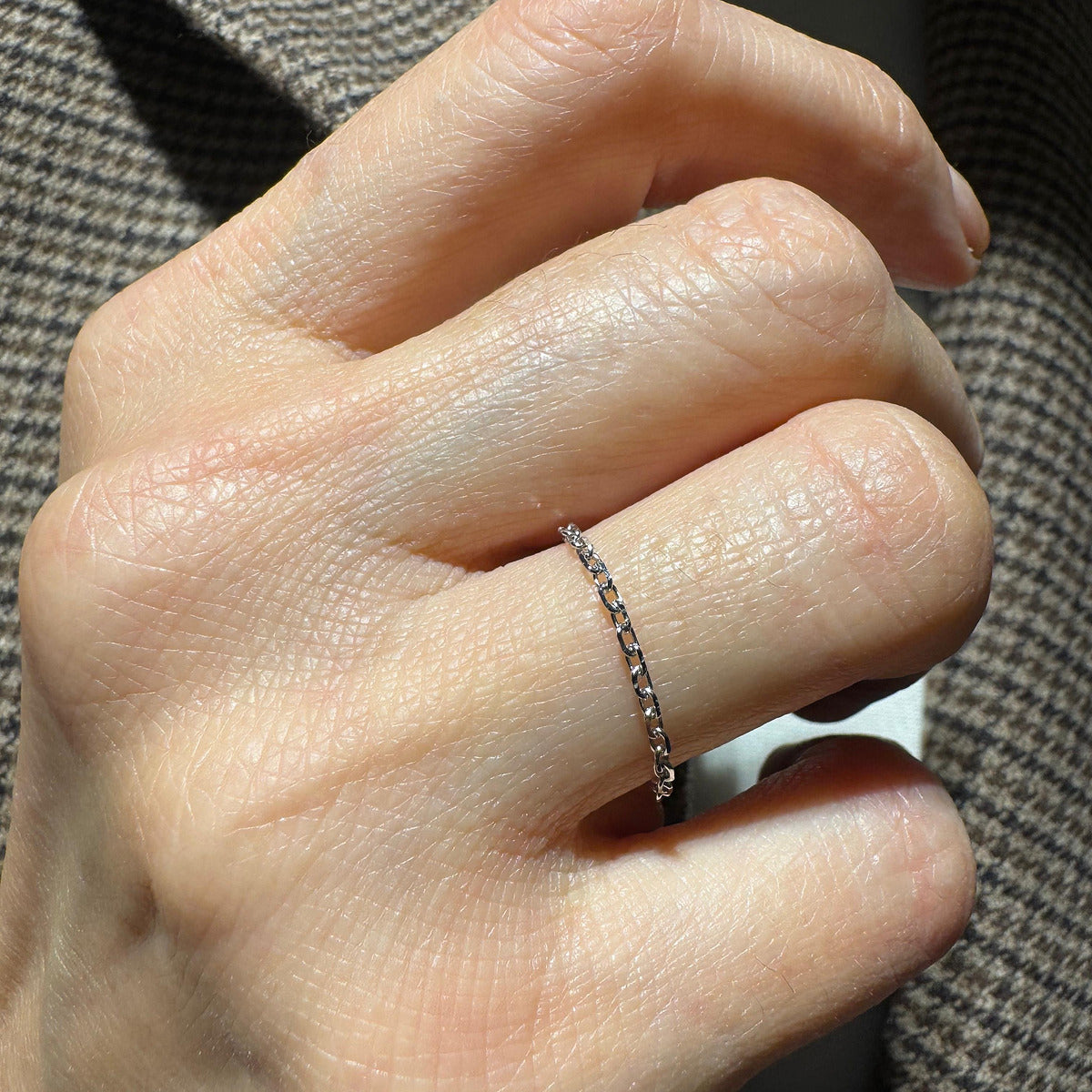 Anello Catena Oro bianco