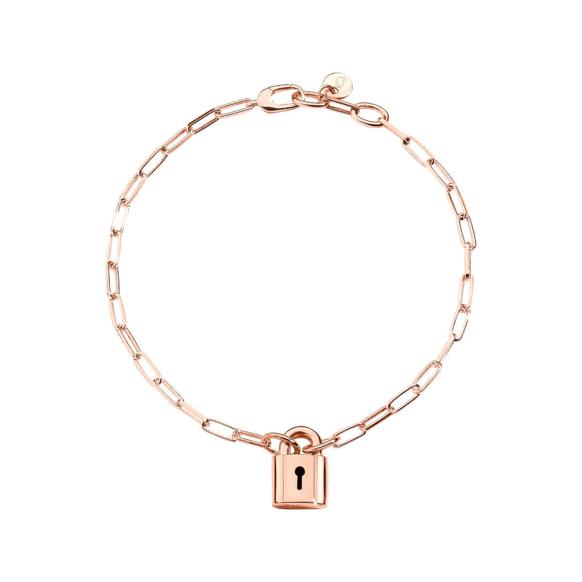 18kt Rose Gold Plated Silver Padlock Bracelet