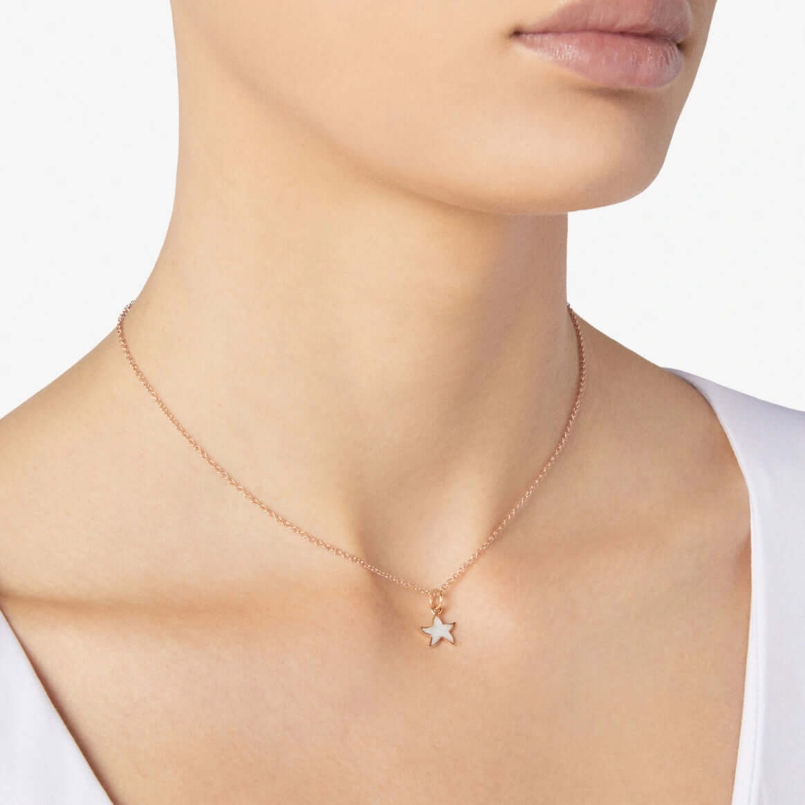 Ciondolo Stellina Smalto Bianco