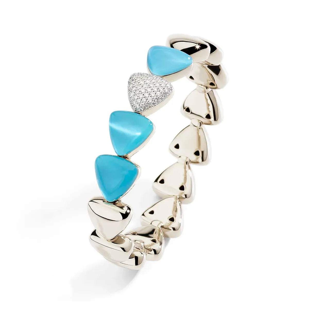 Bracciale Freccia Midi Turchese e Diamanti