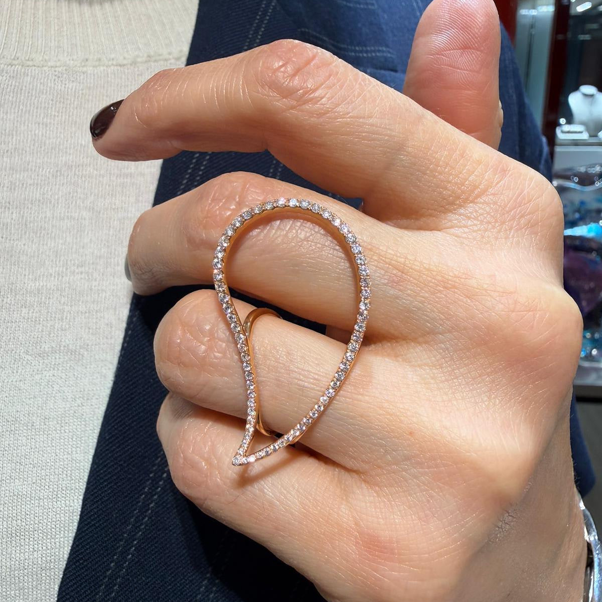 Anello Filo Goccia Oro Rosa