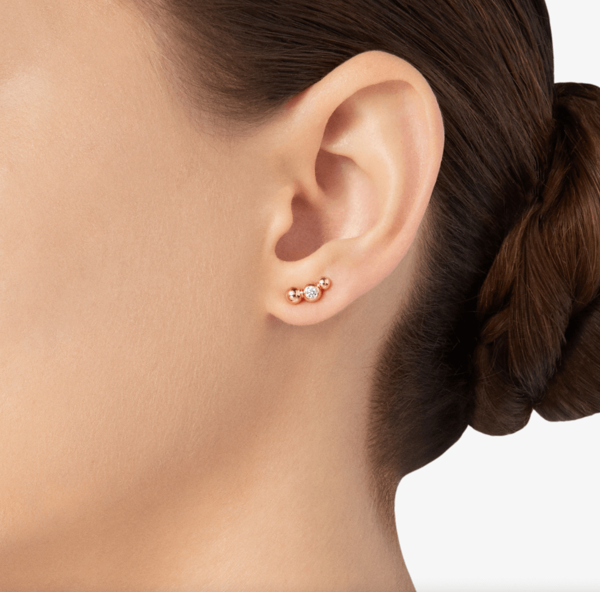 Orecchino Bollicine con Diamante Luminoso