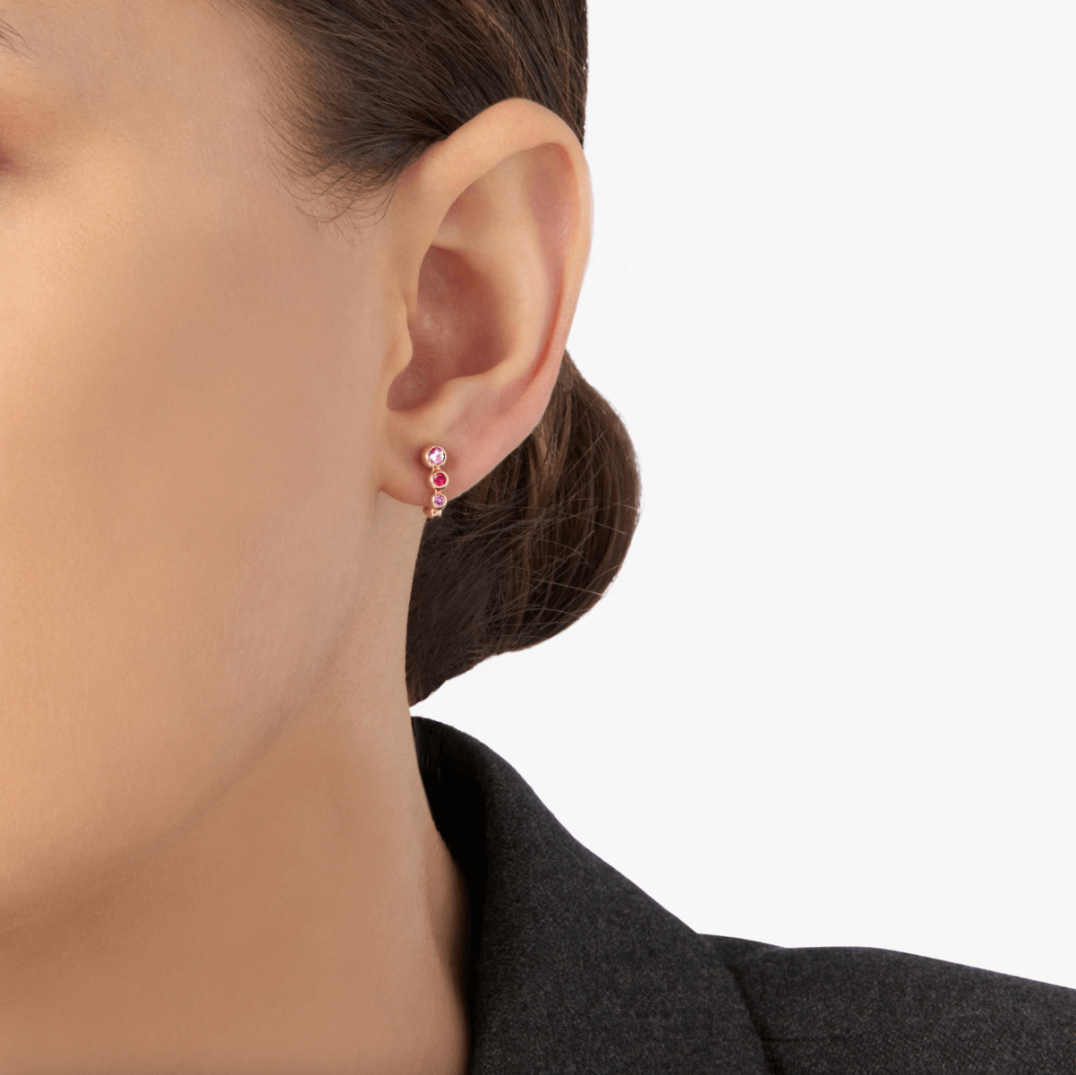 Orecchino Bollicine Rubino, Zaffiro, Ametista