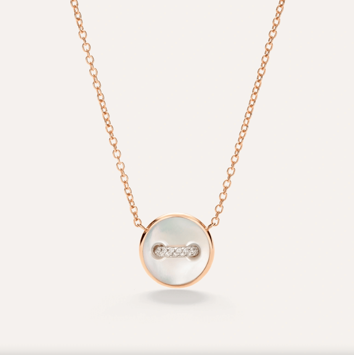 Collana Pom Pom Dot Madreperla Bianca e Grigia