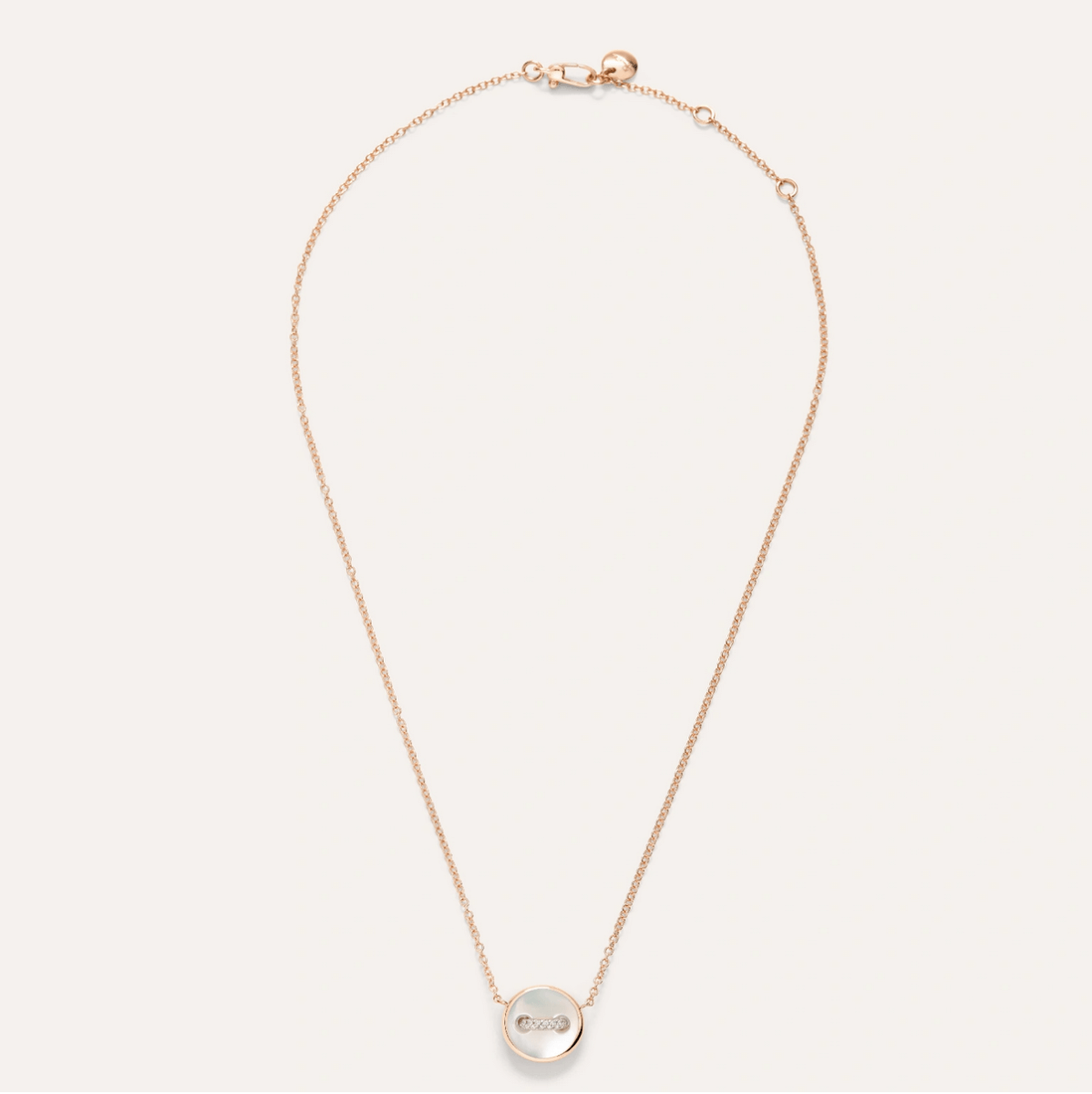 Collana Pom Pom Dot Madreperla Bianca e Grigia