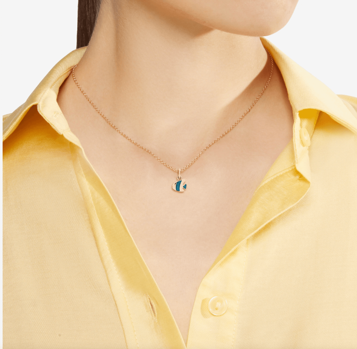 Ciondolo Pesce Angelo Smalto Blu