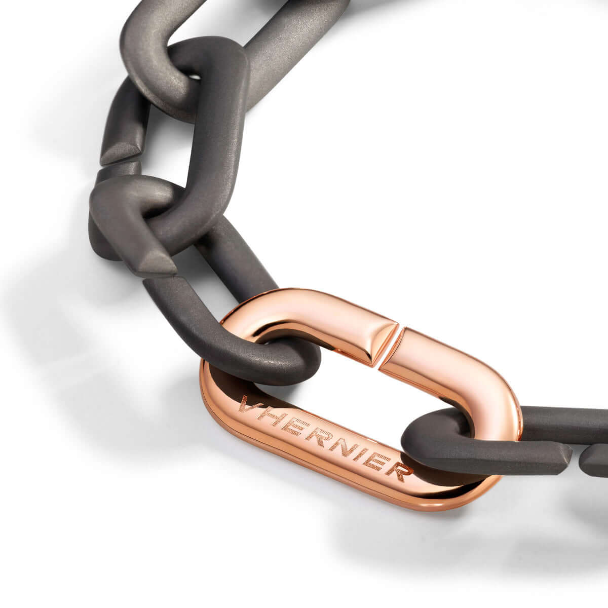 Mon Jeu Titanium and Rose Gold Bracelet