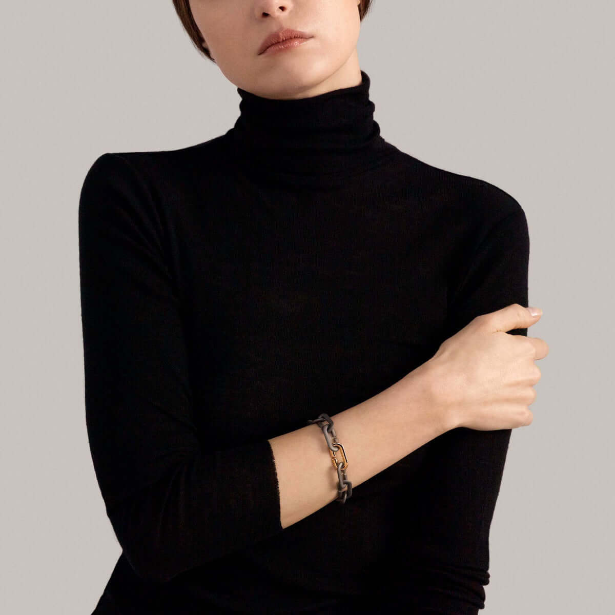 Mon Jeu Titanium and Rose Gold Bracelet